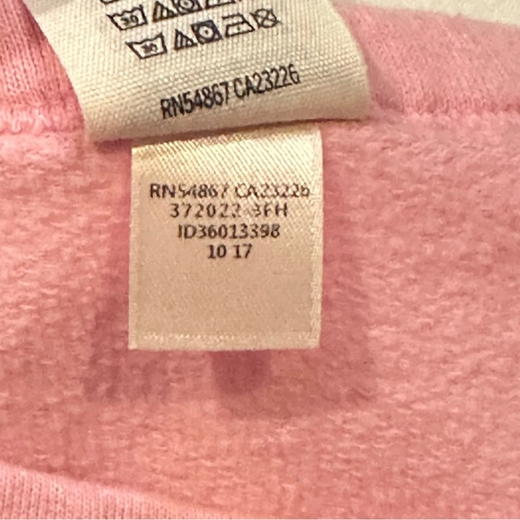 Victorias Secret PINK Pink Nation Campus Crew Mesh V-Neck Sweatshirt Size M - Picture 8 of 8